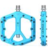 Mountain Bike Pedals - 9/16" Nylon Fiber Bicycle Flat Pedals -Bicycle Platform Pedals for Road Mountain BMX MTB Bike (Blue) view 1