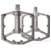 Road/Mountain Bike Pedals - 3 Bearings Bicycle Pedals - 9/16 CNC Machined Flat Pedals with Removable Anti-Skid Nails (Titanium) view 1