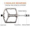 Road/Mountain Bike Pedals - 3 Bearings Bicycle Pedals - 9/16 CNC Machined Flat Pedals with Removable Anti-Skid Nails (Titanium) view 4