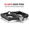 Road/Mountain Bike Pedals - 3 Bearings Bicycle Pedals - 9/16 CNC Machined Flat Pedals with Removable Anti-Skid Nails (Black) view 3