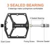 Road/Mountain Bike Pedals - 3 Bearings Bicycle Pedals - 9/16 CNC Machined Flat Pedals with Removable Anti-Skid Nails (Black) view 4