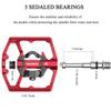 Mountain Bike Pedals- Dual Function Bicycle Flat Pedals and Clipless Pedals- 9/16" Platform Pedals Compatible with SPD for Road Mountain BMX Bike (Red) view 4