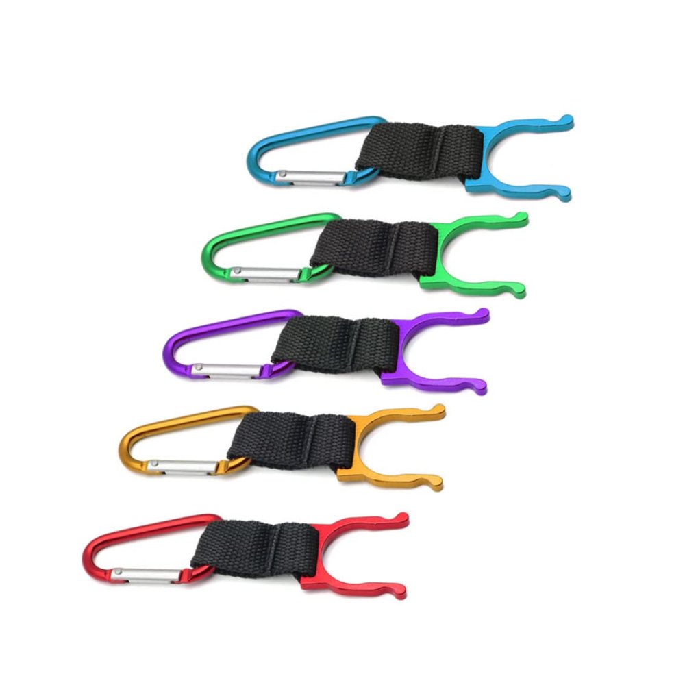 5Pcs Portable Water Bottle Buckle,Convenient Carrying Drink Clip Hook Holder D-Ring Hanging Carabiner Bucklefor Traveling Camping Hiking Outdoor Activities- Random Color