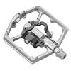Mountain Bike Pedals- Dual Function Bicycle Flat Pedals and Clipless Pedals- 9/16" Platform Pedals Compatible with SPD for Road Mountain BMX Bike (Silver) view 1