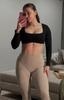 Aoxjox High Waisted Workout Leggings for Women Trinity Yoga Pants 26.5" (A Mink, Medium) view 2