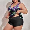 BAIKUTOUAN Galaxy Alien Plus Size Swimsuit for Women Two Piece Bathing Suit Printed Swimwear view 2