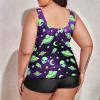 BAIKUTOUAN Galaxy Alien Plus Size Swimsuit for Women Two Piece Bathing Suit Printed Swimwear view 3
