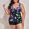 BAIKUTOUAN Galaxy Alien Plus Size Swimsuit for Women Two Piece Bathing Suit Printed Swimwear view 4