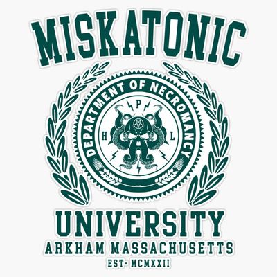 CTHULU AND LOVECRAFT - MISKATONIC UNIVERSITY Bumper Sticker Vinyl Decal 5 inches
