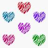 Glitter Zebra Print Hearts Bumper Sticker Vinyl Decal 5" view 1