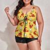 BAIKUTOUAN Beer and Crawfish Plus Size Swimsuit for Women Two Piece Bathing Suit Printed Swimwear view 4