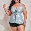BAIKUTOUAN Sloth Again Sloth Plus Size Swimsuit for Women Two Piece Bathing Suit Printed Swimwear view 4