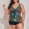 BAIKUTOUAN Baby Dinosaur Pattern Plus Size Swimsuit for Women Two Piece Bathing Suit Printed Swimwear view 4