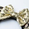 Foeran Mouse Ears Headbands Shiny Bows Mouse Ears Glitter Party Princess Decoration Cosplay Costume for Girls Women (Leopard/Gold) view 2