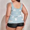 BAIKUTOUAN Sloth Again Sloth Plus Size Swimsuit for Women Two Piece Bathing Suit Printed Swimwear view 3