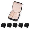 VOMNA 5pack/PU Leather Travel Jewelry Case, Mini Jewelry Box, Small Jewelry Organizer Portable Display Storage Case for Rings Earrings Necklace Bracelet Bangle,Gifts for Girls Women (Black) view 1