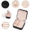 VOMNA 5pack/PU Leather Travel Jewelry Case, Mini Jewelry Box, Small Jewelry Organizer Portable Display Storage Case for Rings Earrings Necklace Bracelet Bangle,Gifts for Girls Women (Black) view 3