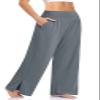 UEU Womens Wide Leg Yoga Pants High Waisted Joggers Casual Loose Fit Plus Size Lounge Pjs Sweatpants with Pockets (Mid Gray, S) view 1