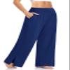 UEU Womens Wide Leg Yoga Pants High Waist Joggers for Women Casual Loose Pajamas Lounge Sweatpants with Pockets (Royal Blue, L) view 1