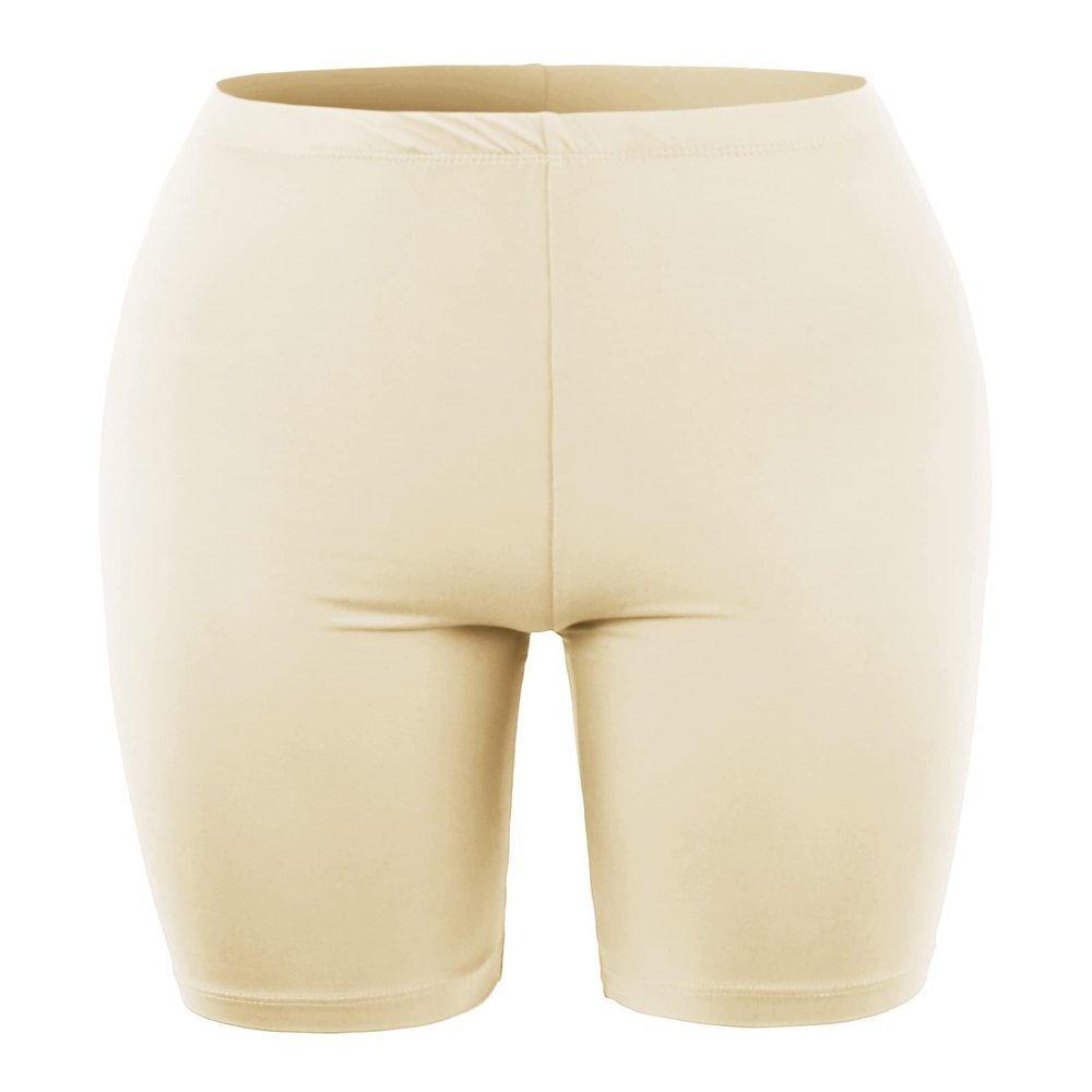 Brushed Microfiber Bermuda Biker Shorts Sand Beige S