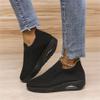 JUUCWOUT Super Soft Women's Walking Shoes, Mesh Slip On Air Cushion Lady Girls Modern Easy Shoes Black view 2