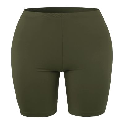 Brushed Microfiber Bermuda Biker Shorts Dark Olive L