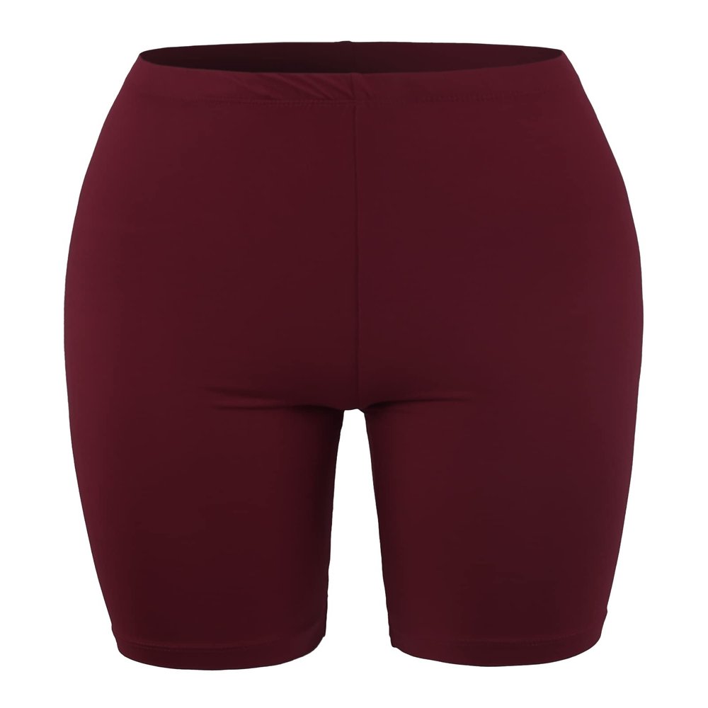 Brushed Microfiber Bermuda Biker Shorts Dark Burgundy 1XL
