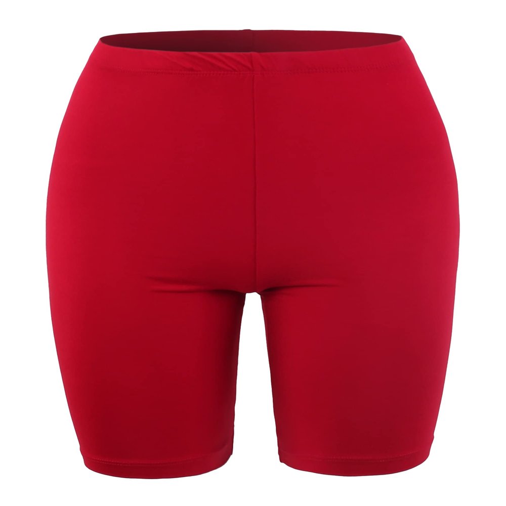 Brushed Microfiber Bermuda Biker Shorts Dark Red L