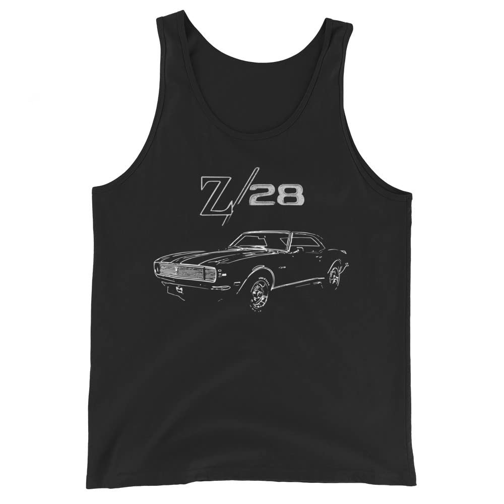 JG Infinite 1967 Chevy Camaro Z28 Antique Car Muscle Cars Unisex Tank Top Black