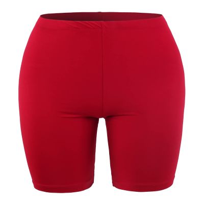 Brushed Microfiber Bermuda Biker Shorts Dark Red S