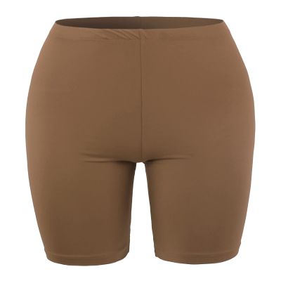 Brushed Microfiber Bermuda Biker Shorts Mocha L