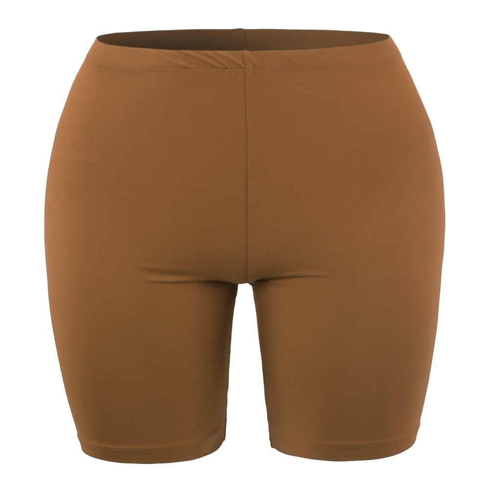 Brushed Microfiber Bermuda Biker Shorts Deep Camel S