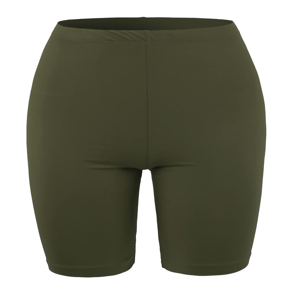 Brushed Microfiber Bermuda Biker Shorts Dark Olive S