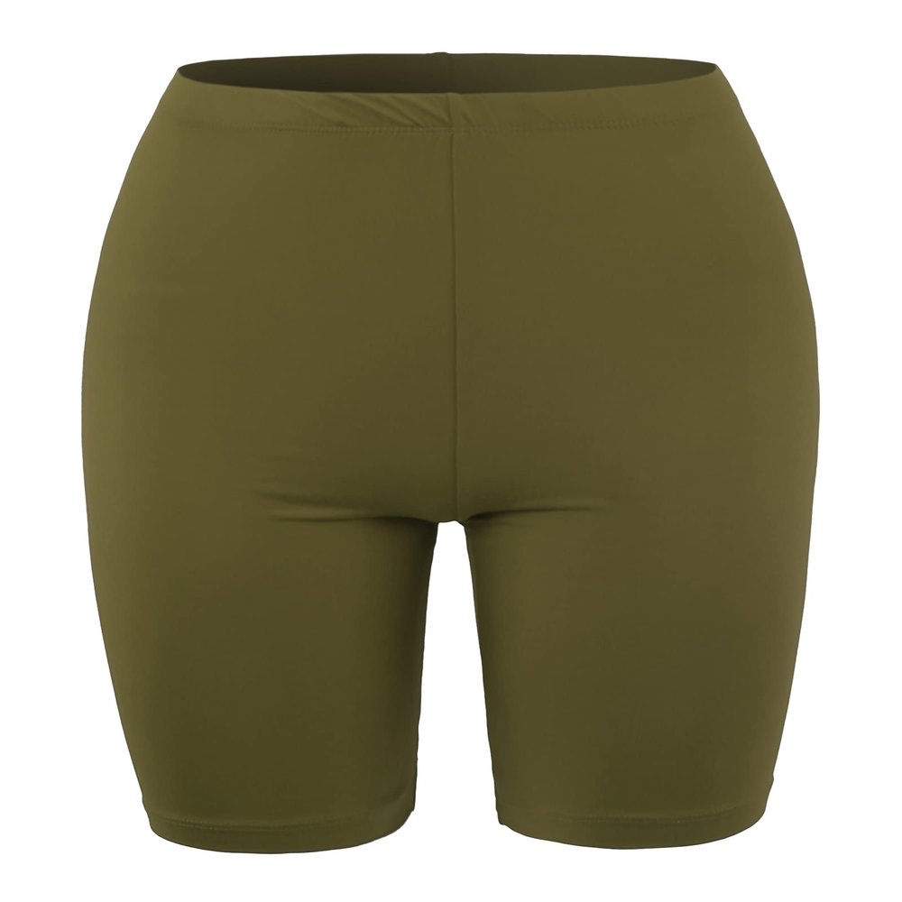 Brushed Microfiber Bermuda Biker Shorts Dusty Olive S
