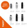 FIDLOCK Twist Single Bottle 800ml/27oz | Includes Bottle & Twist Connector (Without Bicycle Base) | For Biking, Hiking, & More | Black view 2