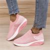 JUUCWOUT Super Soft Women's Walking Shoes, Mesh Slip On Air Cushion Lady Girls Modern Easy Shoes Pink view 2