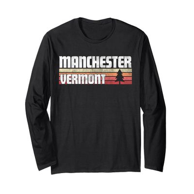 MANCHESTER VERMONT VT GIFT RETRO STYLE Vintage 70s 80s 90s Long Sleeve T-Shirt
