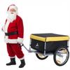 Aosom Bicycle Cargo Trailer, Two-Wheel Bike Luggage Wagon Trailer with Removable Cover, Fits 20"-26" Bicycle Wheels, Yellow view 1