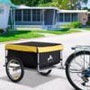 Aosom Bicycle Cargo Trailer, Two-Wheel Bike Luggage Wagon Trailer with Removable Cover, Fits 20"-26" Bicycle Wheels, Yellow view 2