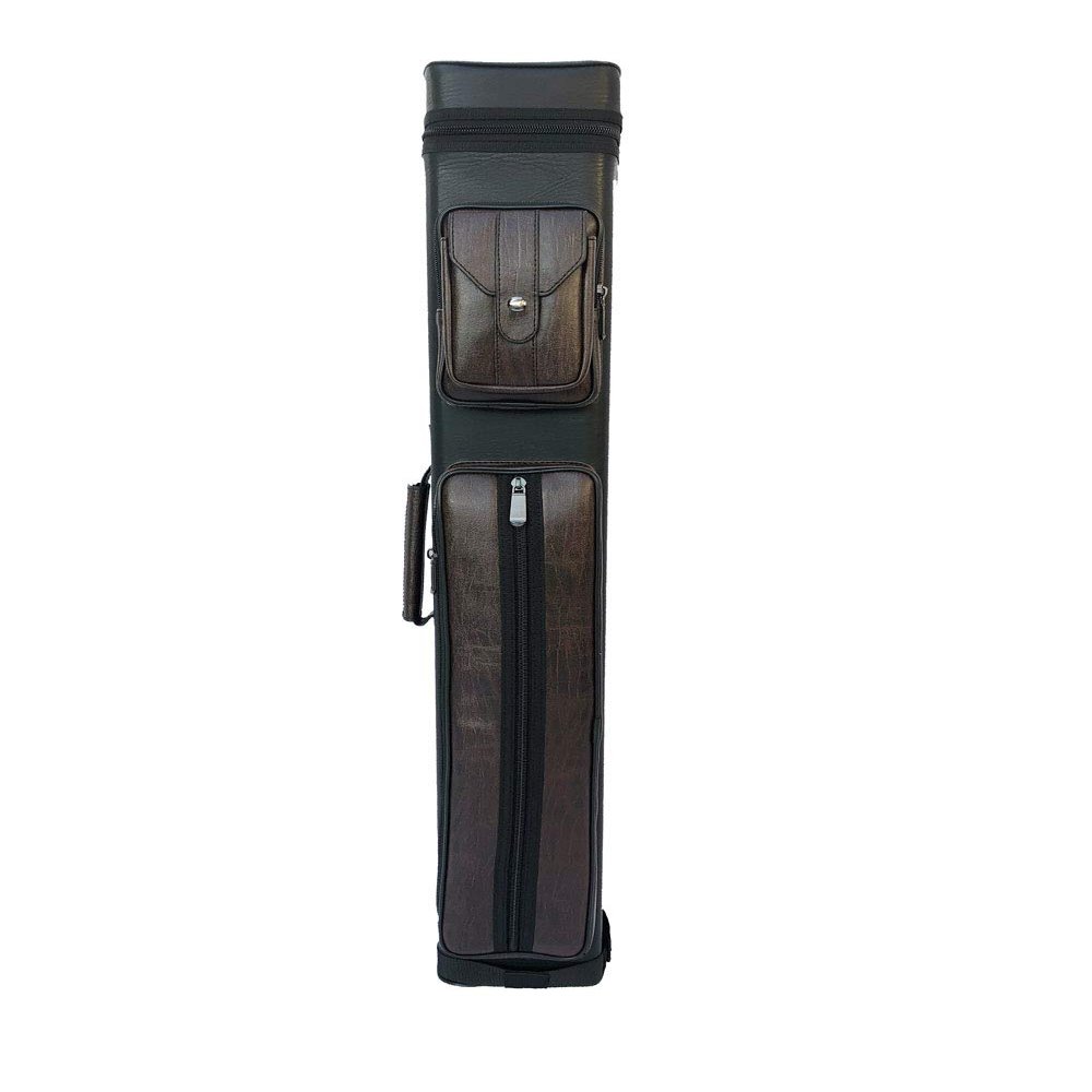 Champion Instroke Leatherette Cue Cases 4x6 Holds 4 Butts and 6 shafts Pool cue (I-62605BL Black and Brown)