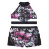 easyforever Kids Girls 2 Pcs Sports Outfit Crop Tops Bra with Shorts Gymnastics Leotard Dancing Swimwear Black 8 view 4