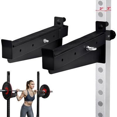 Yes4All Premium Barbell Safety Squat Bar Attachment - 1,000 LBS Capacity Squat Rack Spotter Arms 2x2  Adjustable Height