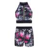 easyforever Kids Girls 2 Pcs Sports Outfit Crop Tops Bra with Shorts Gymnastics Leotard Dancing Swimwear Black 14 view 1