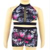 easyforever Kids Girls 2 Pcs Sports Outfit Crop Tops Bra with Shorts Gymnastics Leotard Dancing Swimwear Black 14 view 2