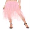 Urban CoCo Women's A-Line Mesh Tutu Skirt Fluffy Layered Tulle Midi Long Skirts with Elastic Waist (XL, Series 2-Pink) view 1
