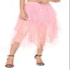 Urban CoCo Women's A-Line Mesh Tutu Skirt Fluffy Layered Tulle Midi Long Skirts with Elastic Waist (XL, Series 2-Pink) view 3