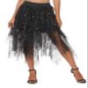 Urban CoCo Women's A-Line Mesh Tutu Skirt Fluffy Layered Tulle Midi Long Skirts with Elastic Waist (L, Series 2-Black) view 1