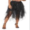 Urban CoCo Women's A-Line Mesh Tutu Skirt Fluffy Layered Tulle Midi Long Skirts with Elastic Waist (L, Series 2-Black) view 3