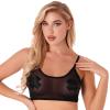 ACSUSS Womens Adjustable Spaghetti Straps Sheer Mesh Camisole Sleeveless Crop Top Party Club Vest Black 4X-Large view 2