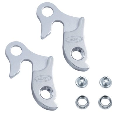 AICARS 2 Pcs Universal Bicycle Bike Derailleur Hanger Frame Gear Tail Hook, Silver Tone